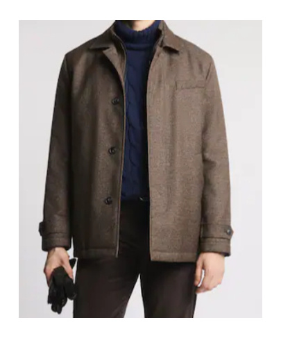 Fay Houndstooth Button-fastening Jacket In Brown