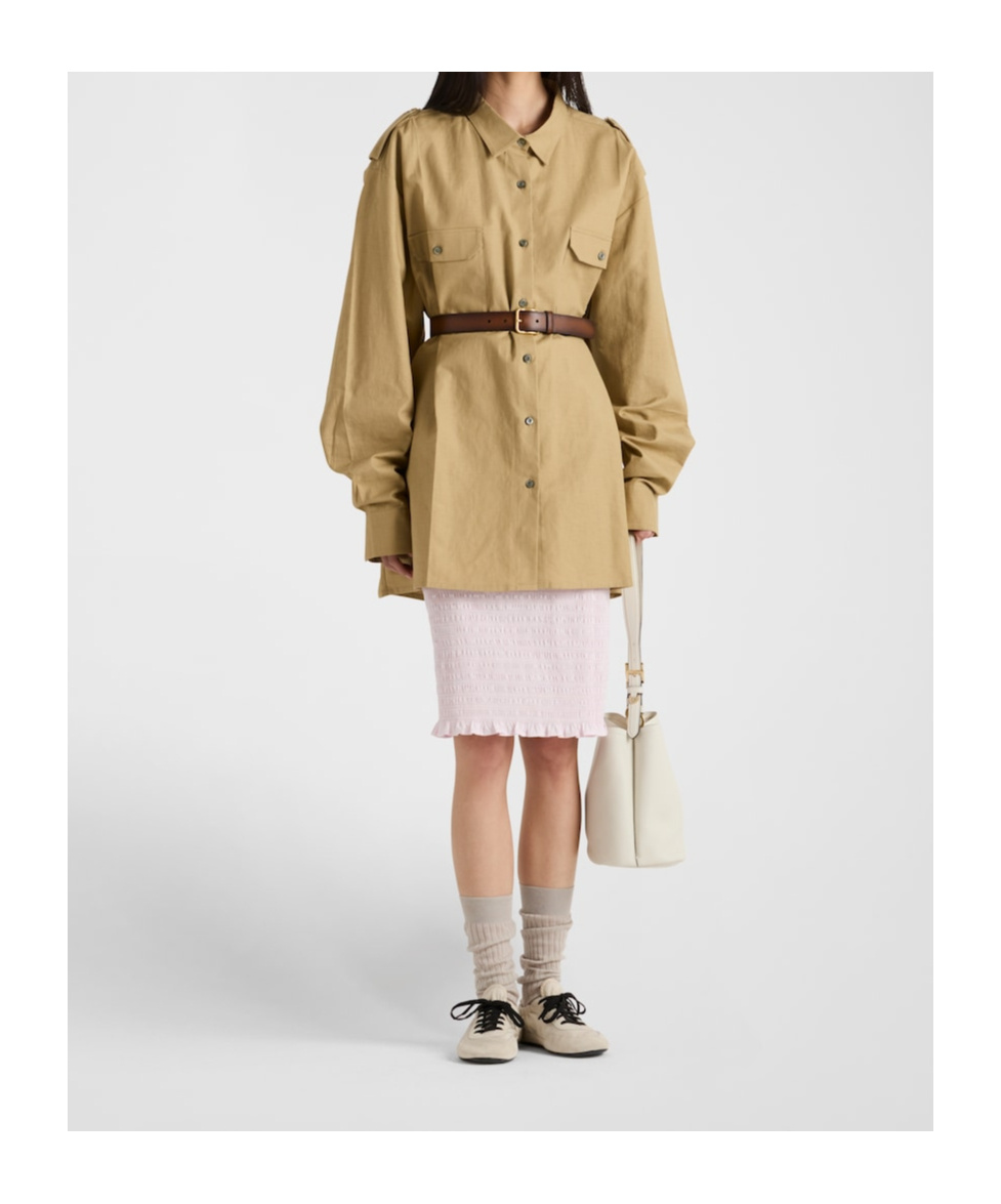 Prada Long-sleeved Shirt In Brown