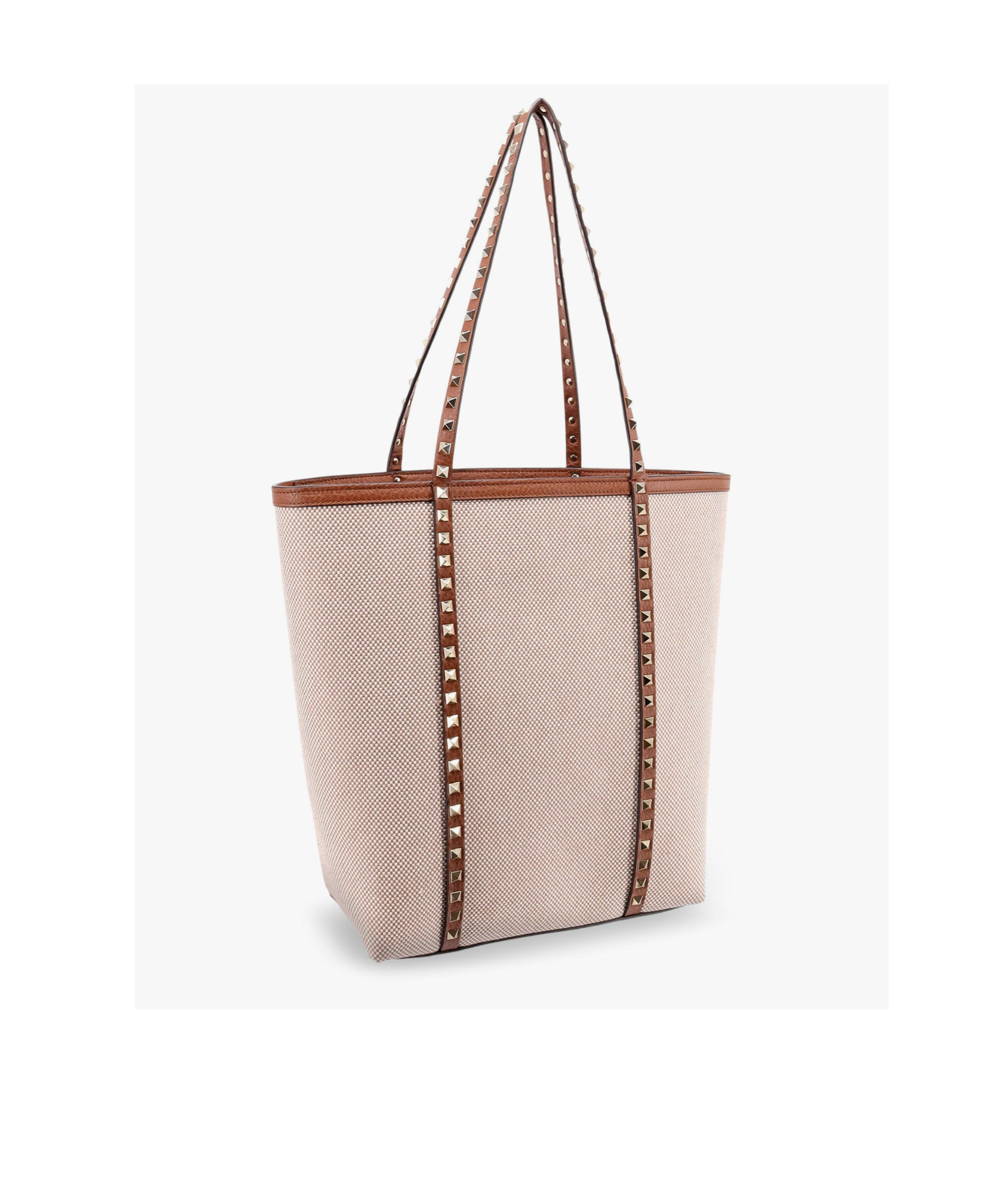 Valentino Rivet Detail Shoulder Bag In Nude