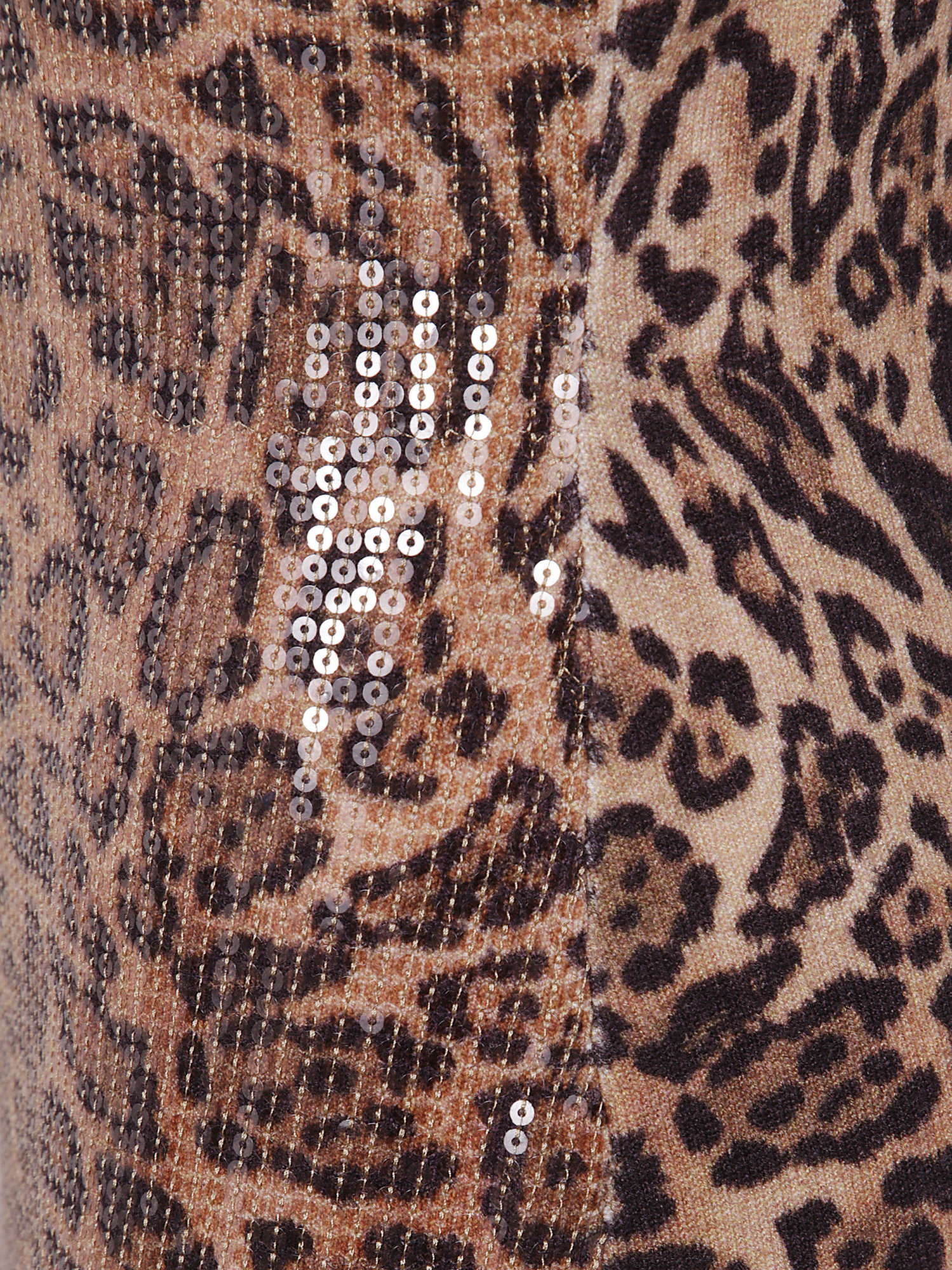 Twinset Animal Print Knitted Mid-length Dress In Brown