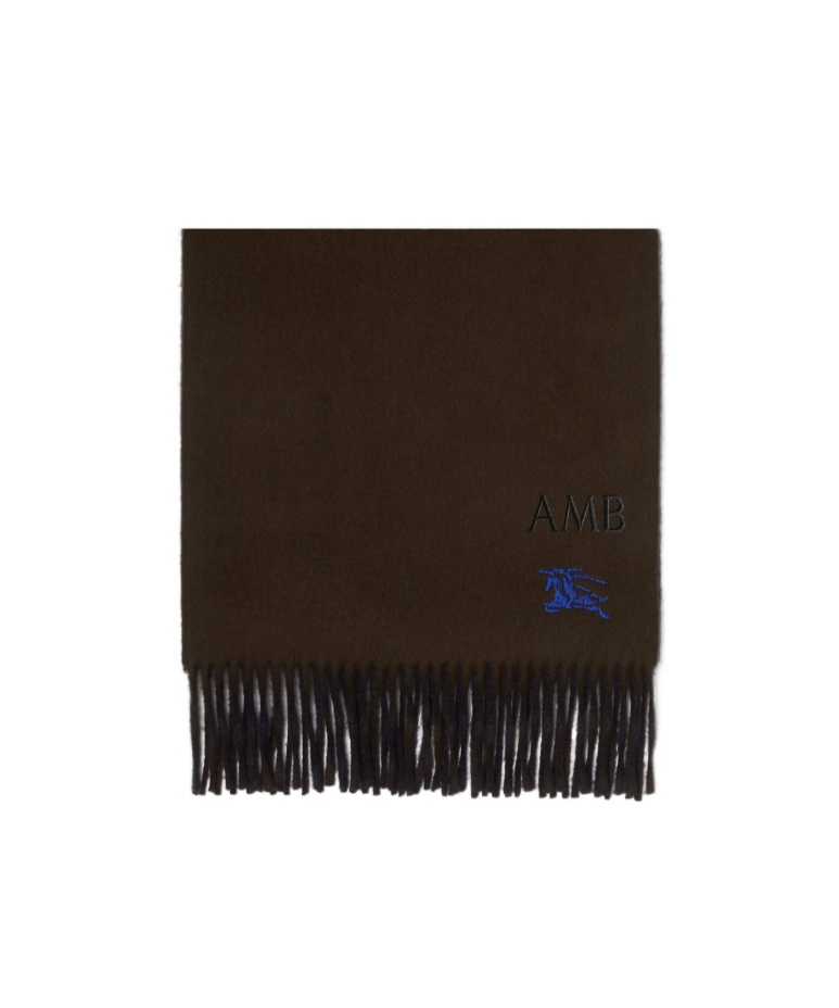 Burberry Reversible Ekd Embroidered Cashmere Scarf