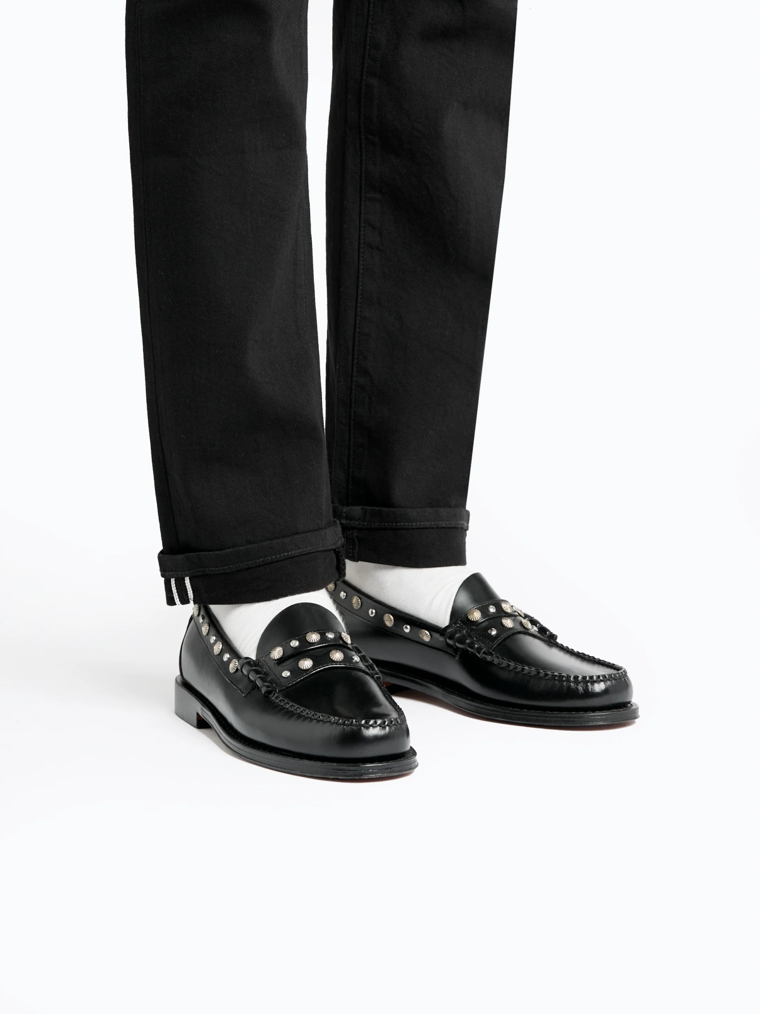 G.h. Bass & Co. Weejuns Larson Western Stud Loafers In Black