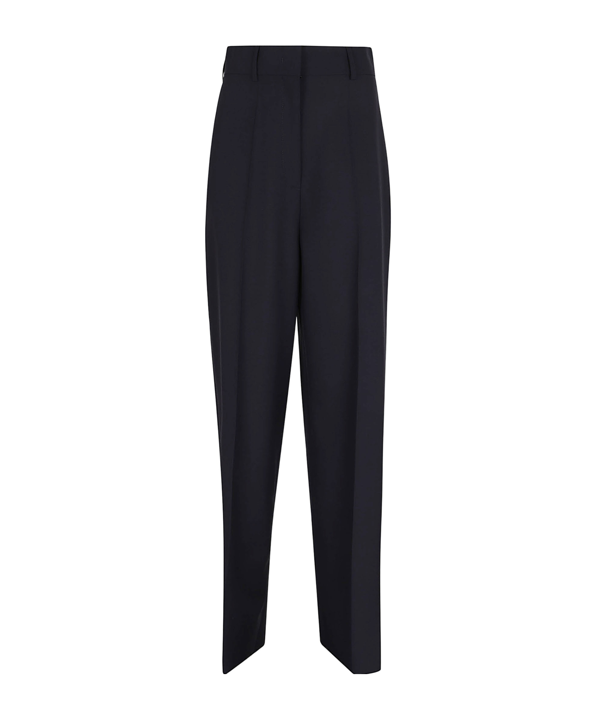 Valentino High-waisted Tailored Wool Trousers In Black