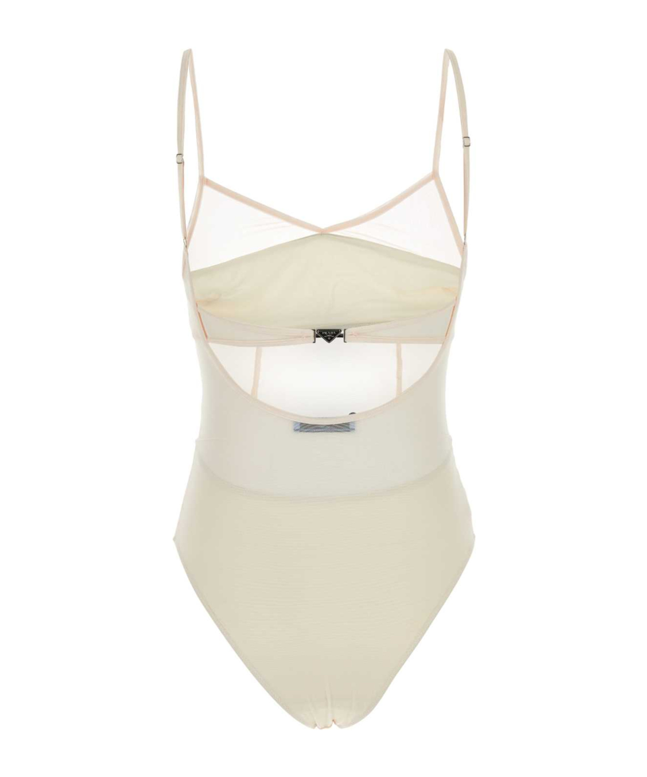 Prada Women's Light Tulle Swimsuit In Peach Color