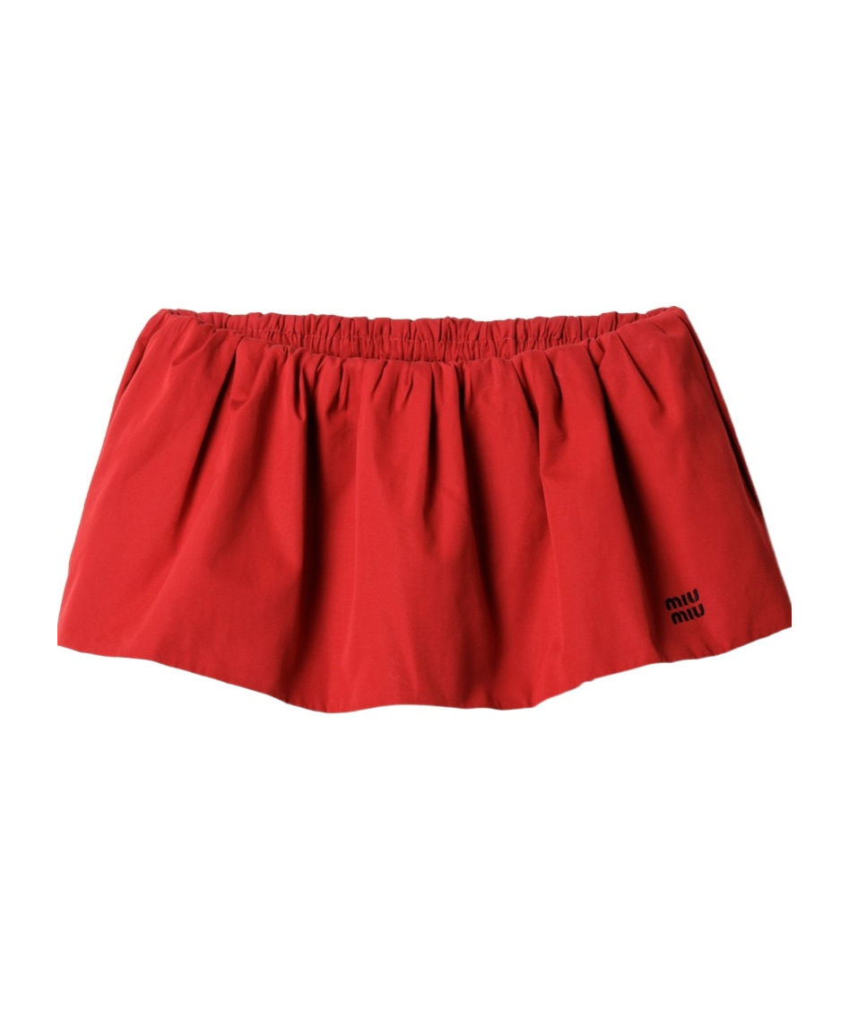 Shop Miu Miu Poplin Miniskirt