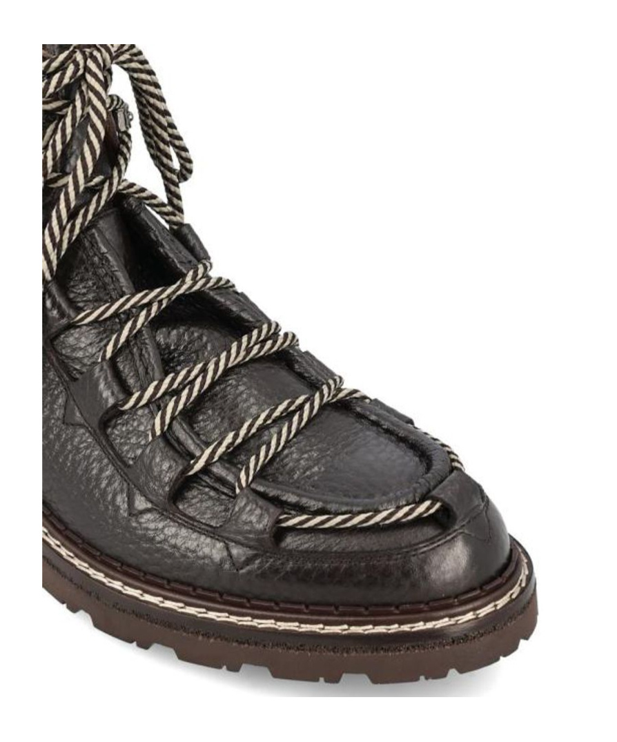 Doucal's Lacing Short Boots In Black