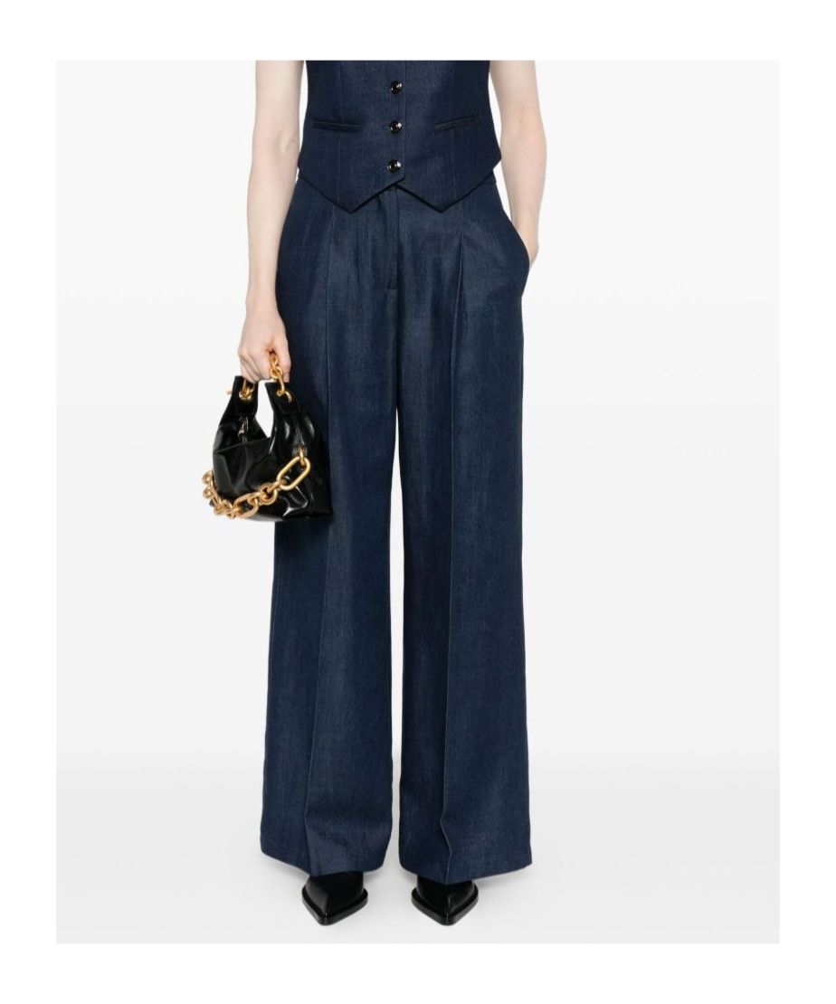 Liu •jo Liu Jo Pleated Front Trousers With High Waist In Blue