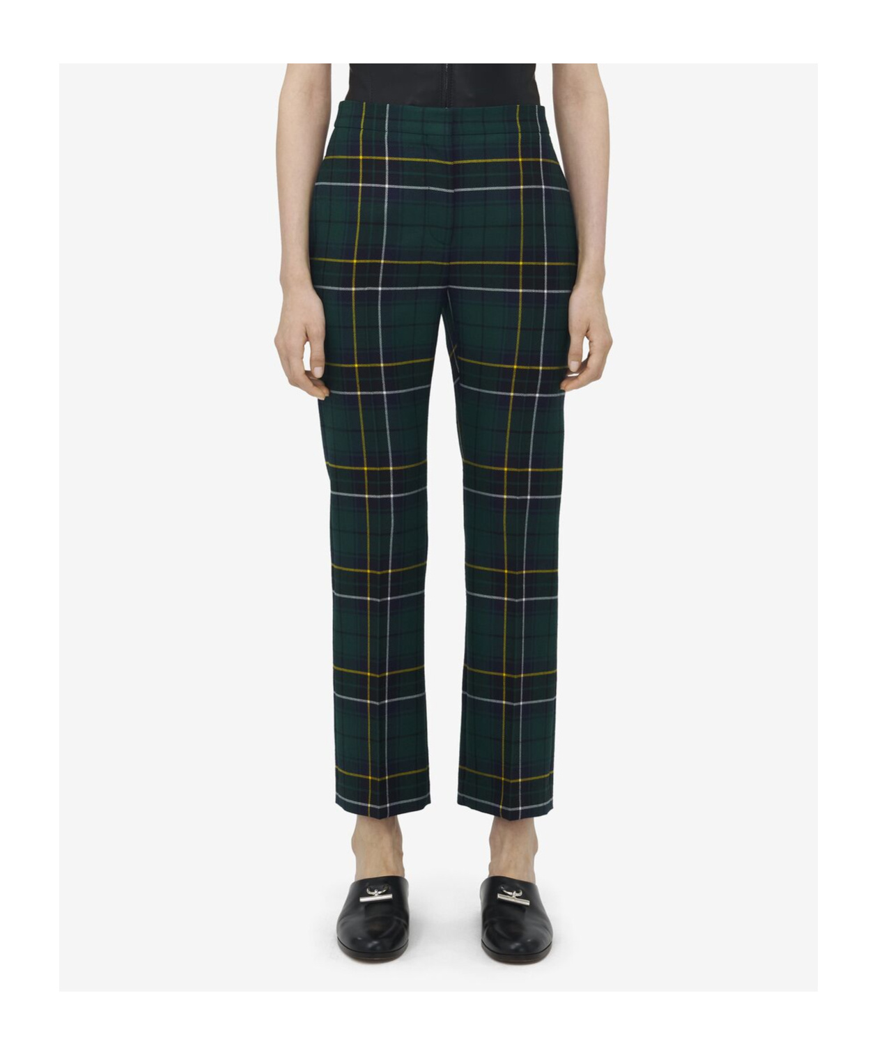 Alexander Mcqueen Wool Tartan Cigarette Trousers In Multi