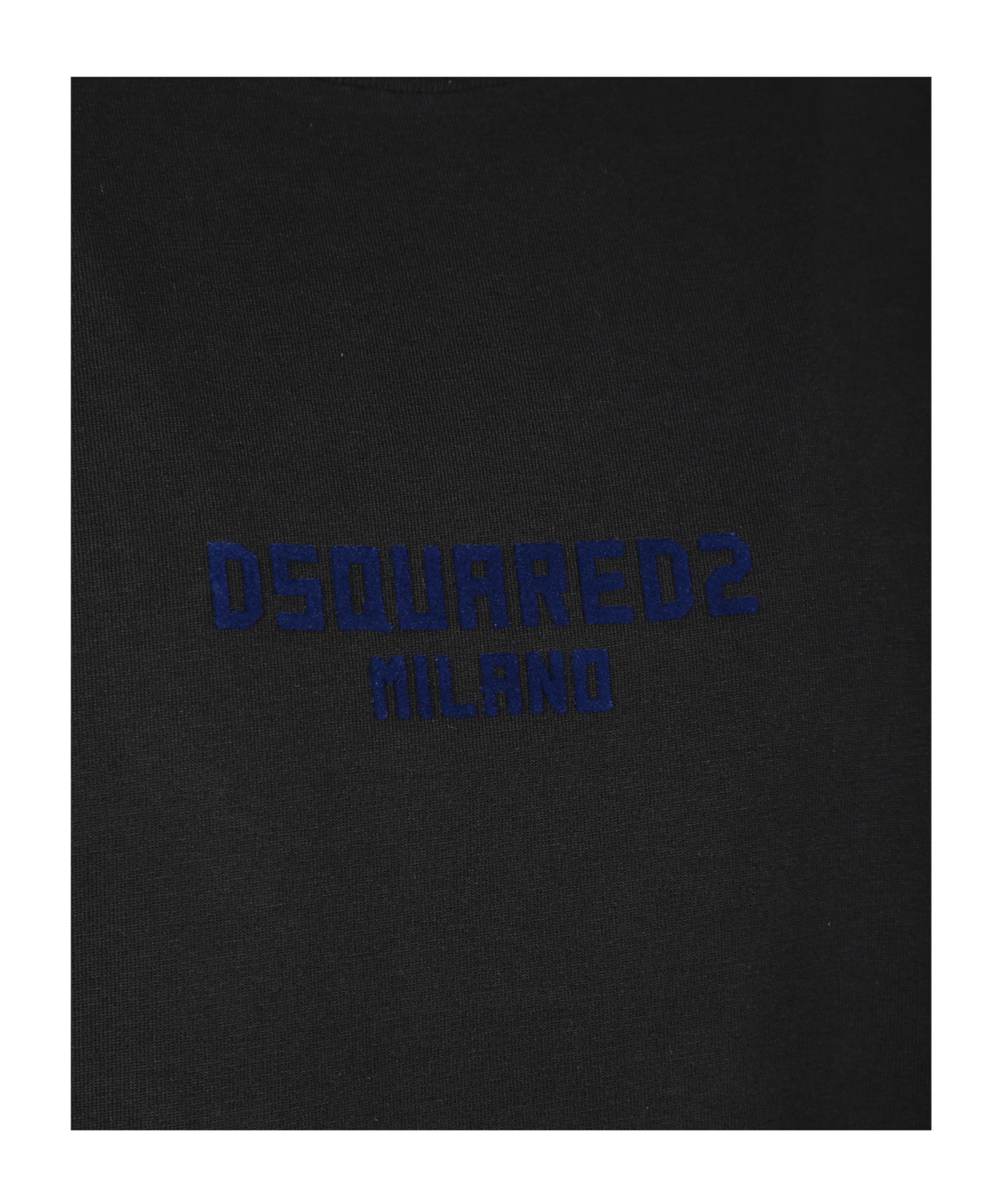 Dsquared2 Black Crewneck T-shirt With Logo Lettering On The Front In Cotton Man In Black