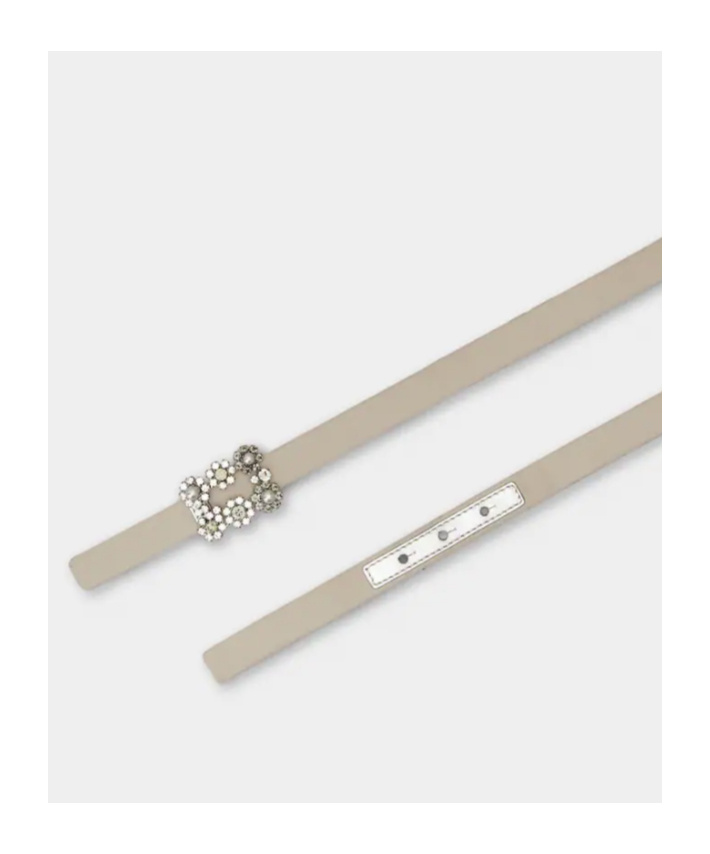 Roger Vivier Efflorescence Belt In Satin In Neutral
