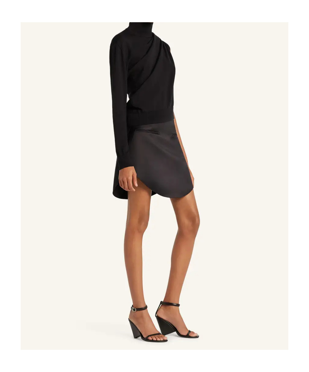 Courrèges Asymmetric Turtleneck Sweater In Black