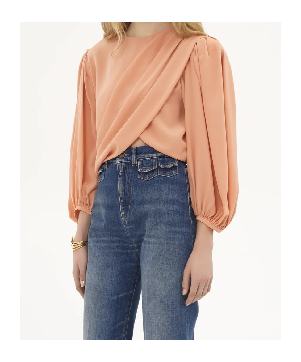 Chloé Short Draped Top In Nude