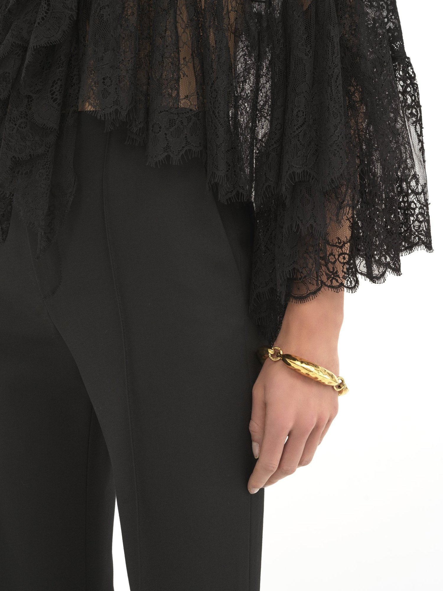 Chloé Flared Wool Trousers In Black