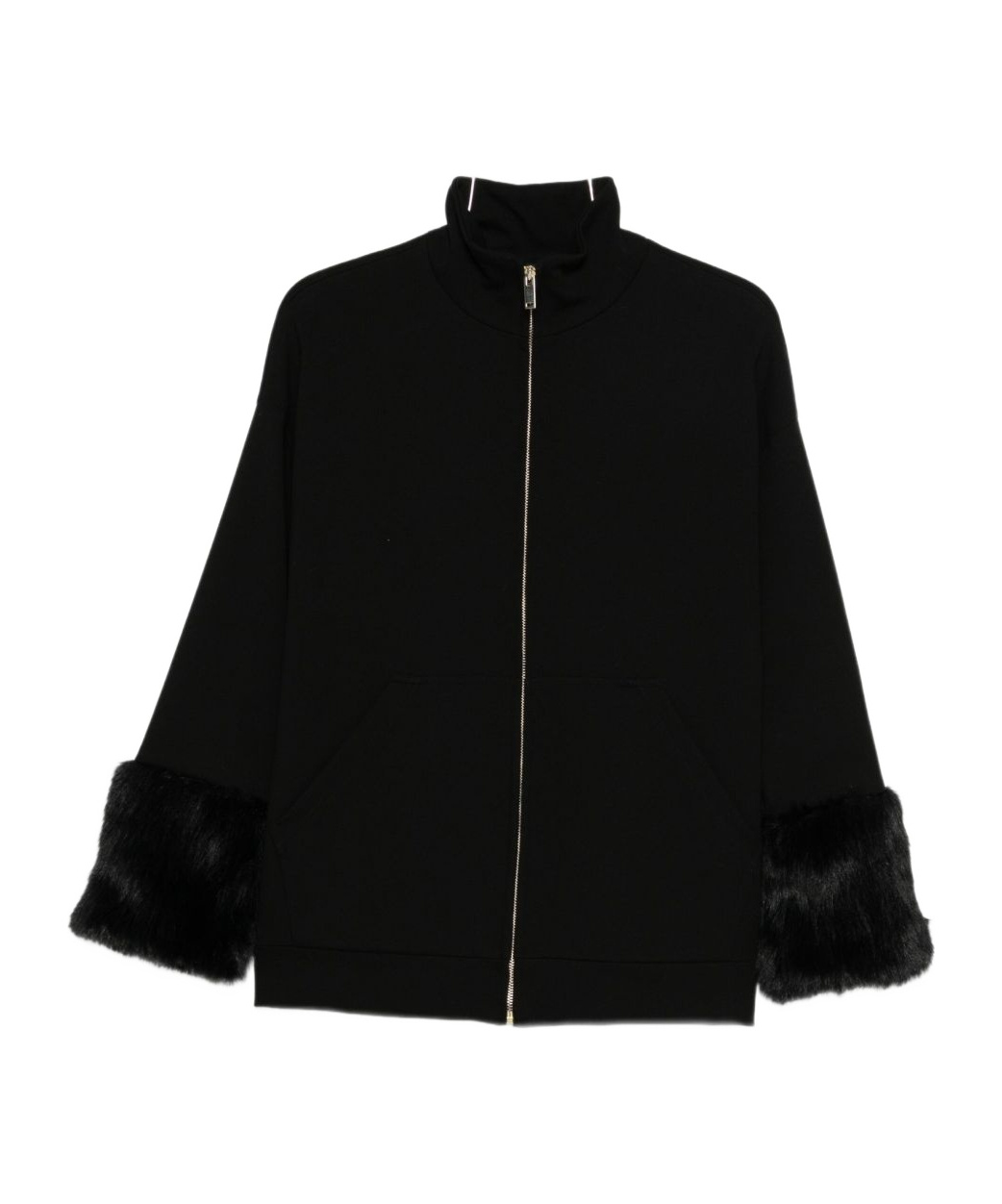 Semicouture Zippered Long-sleeved Coat In Black