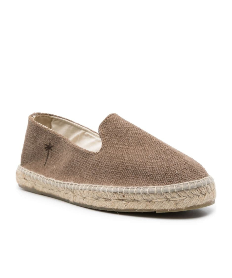 Manebi Logo-embroidered Canvas Espadrilles In Brown
