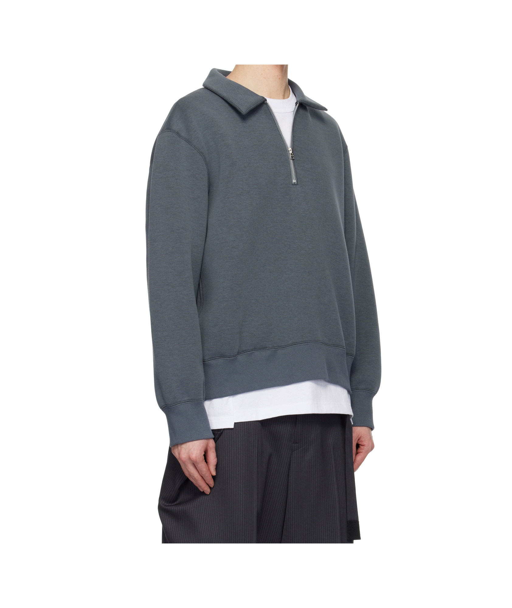 Sacai Gray Sponge Sweat Polo In Gray