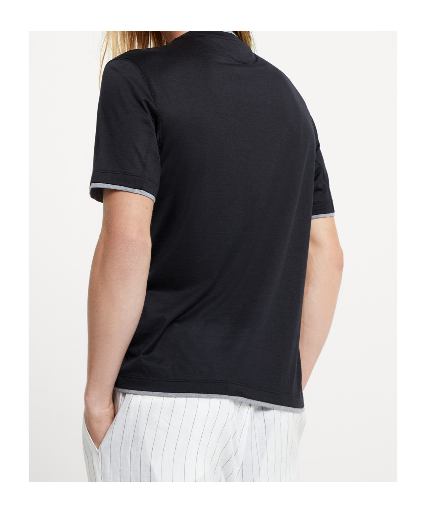 Brunello Cucinelli Layered-effect Crewneck T-shirt In Black