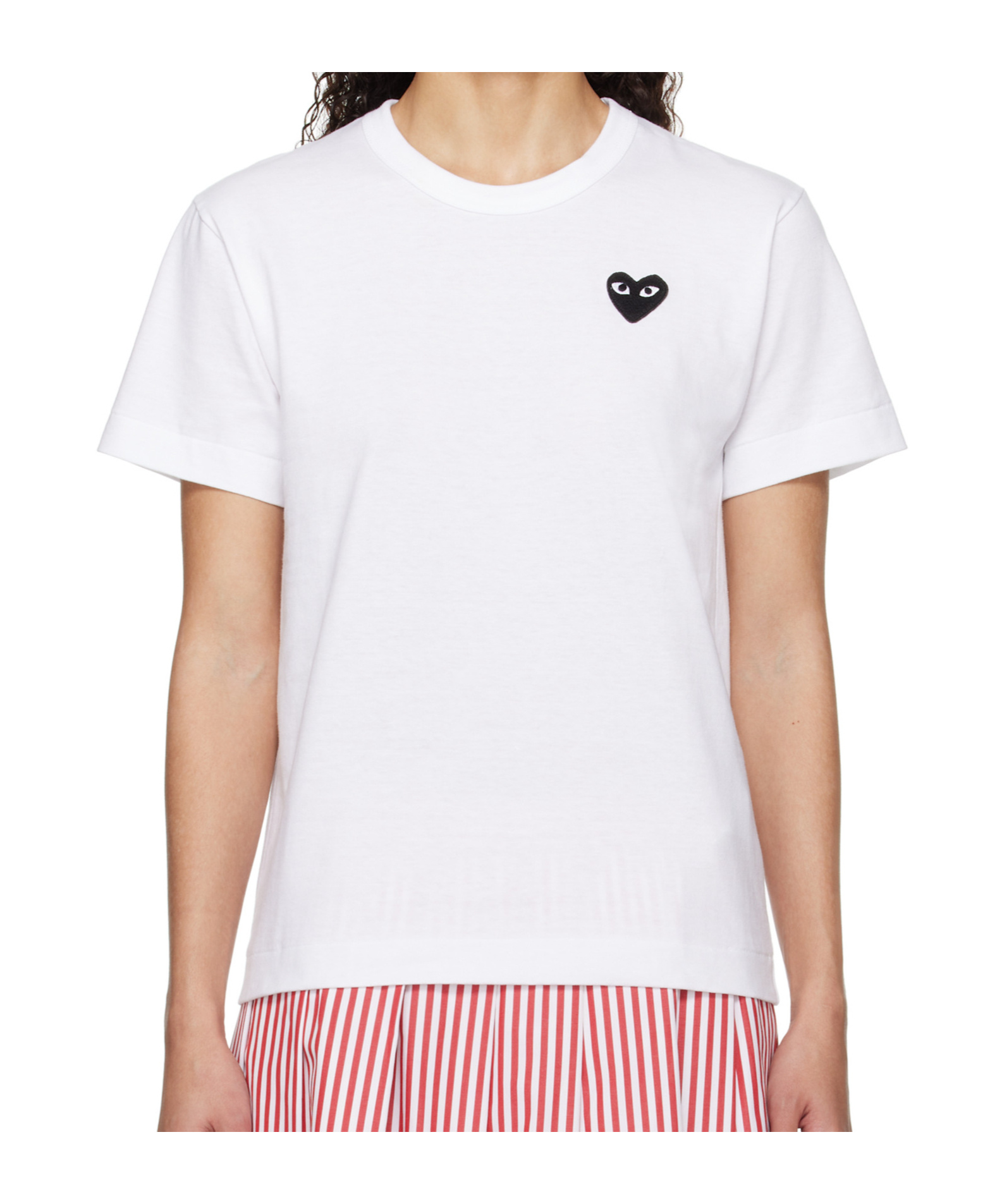 Comme Des Garçons Play Heart Logo T-shirt In White