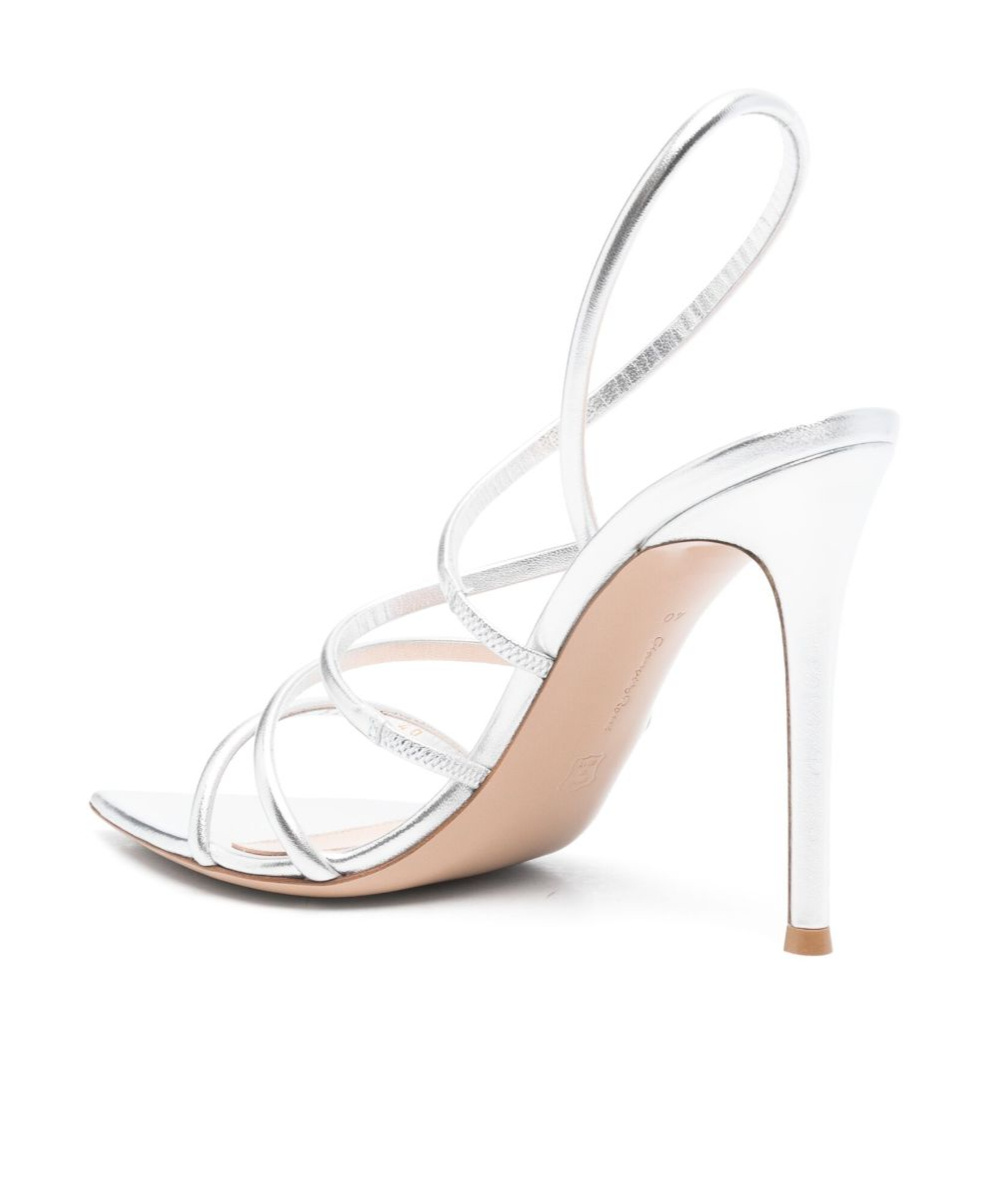 Gianvito Rossi Ettie 105 Stiletto Heel In Silk Silver In Metallic