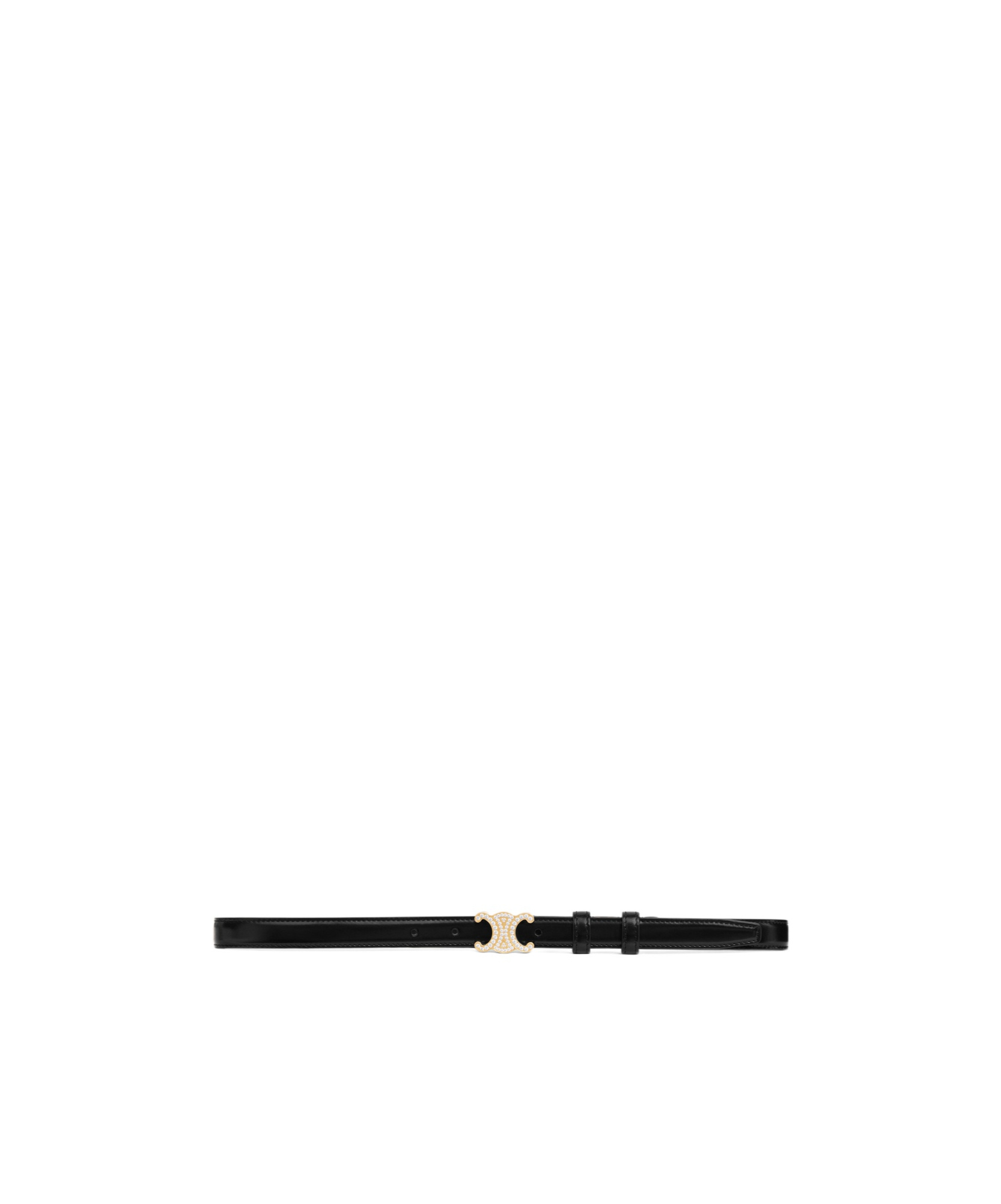 Celine Triomphe Small Diamond Band In Black