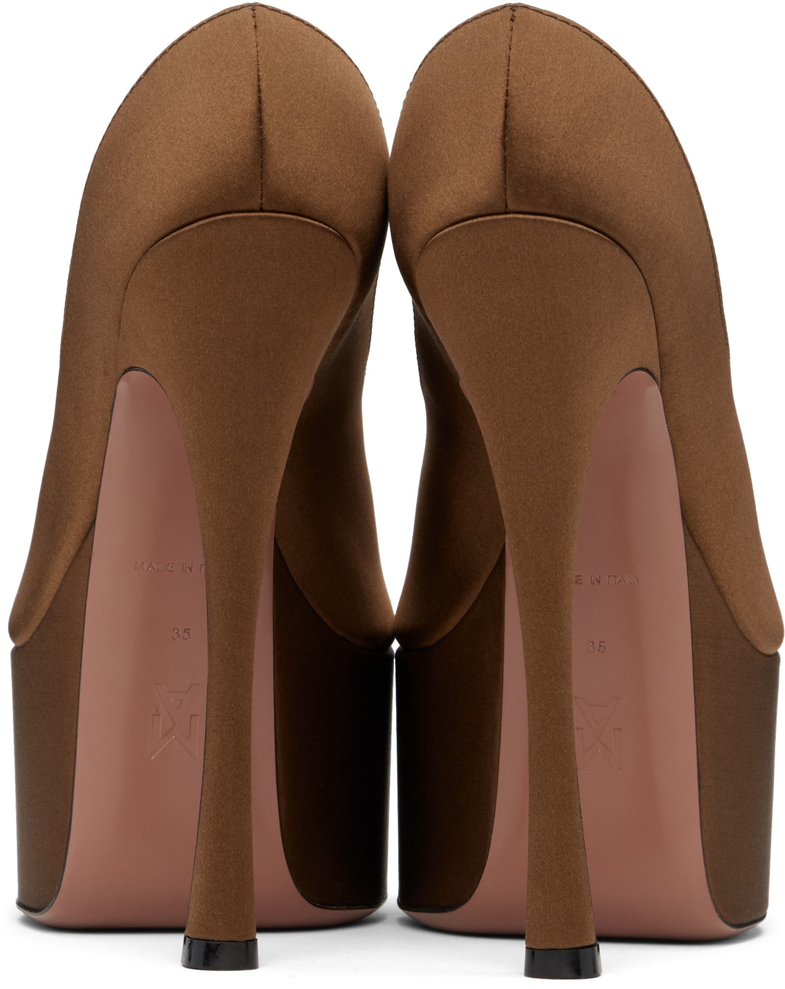 Amina Muaddi Anok Plateau High-heeled Sandals In Brown