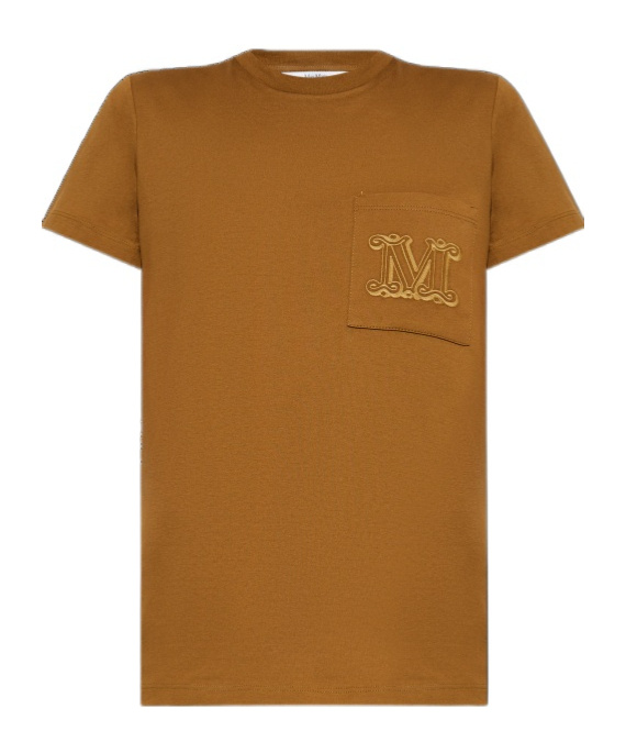 Max Mara Papaia Logo T-shirt With Pocket In Brown