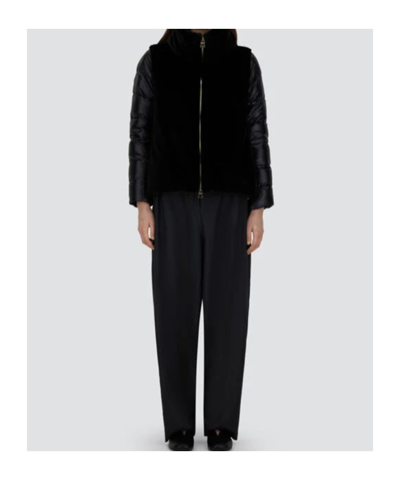 Herno Double Zipper Down Jacket In Black