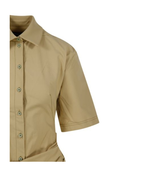 Jacquemus Camisa Draped Mini Shirt Dress In Neutral