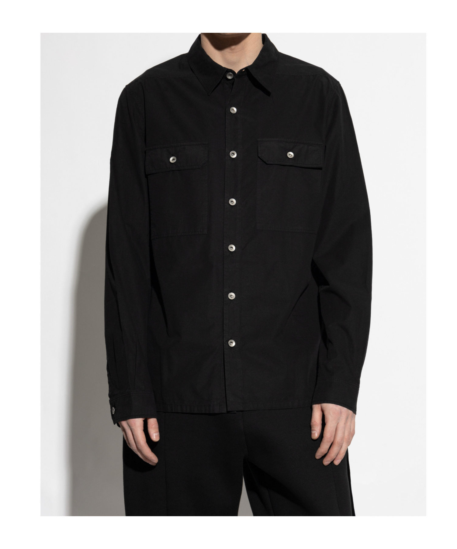 Rick Owens Drkshdw Negro Camisa Con Bolsillos In Black