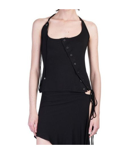 Attico The  Wide Neck Top In Black