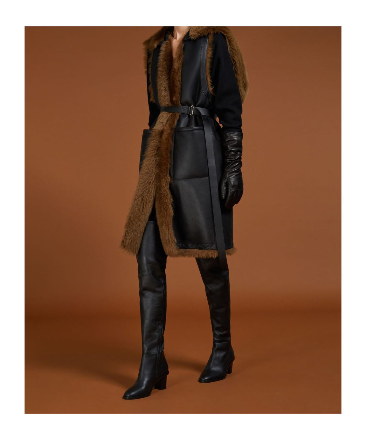 Max Mara Double-sided Wool Vest Coat In Black
