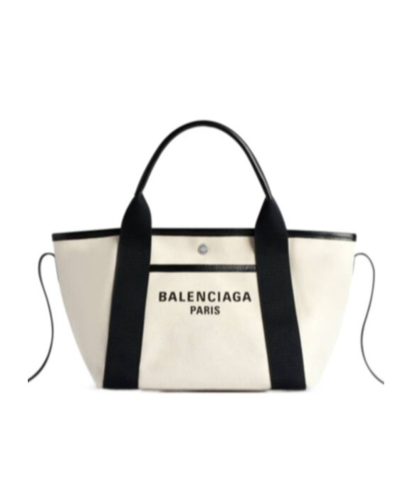 Balenciaga Shoulder Bag With Contrasting Accents And Bold Logo In White