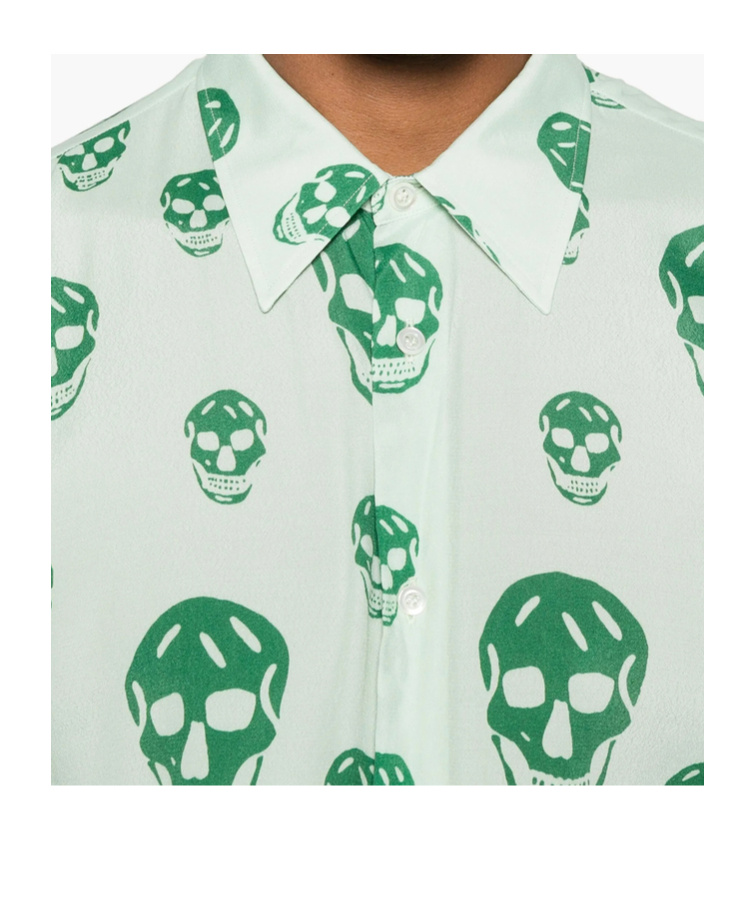 Alexander Mcqueen Graphic-print Shirt In Green