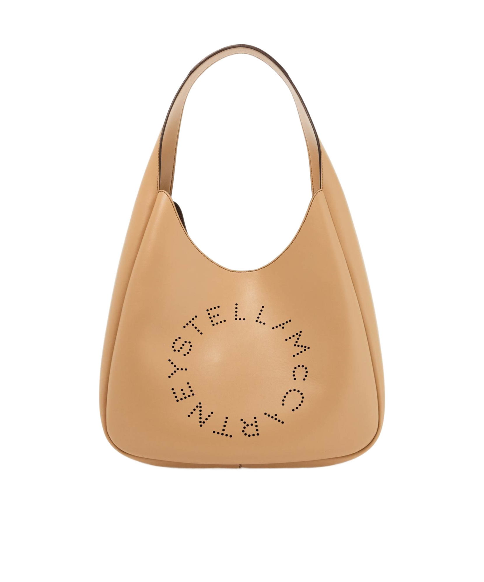 Stella Mccartney Logo Hollowed Out Handbag In Nude