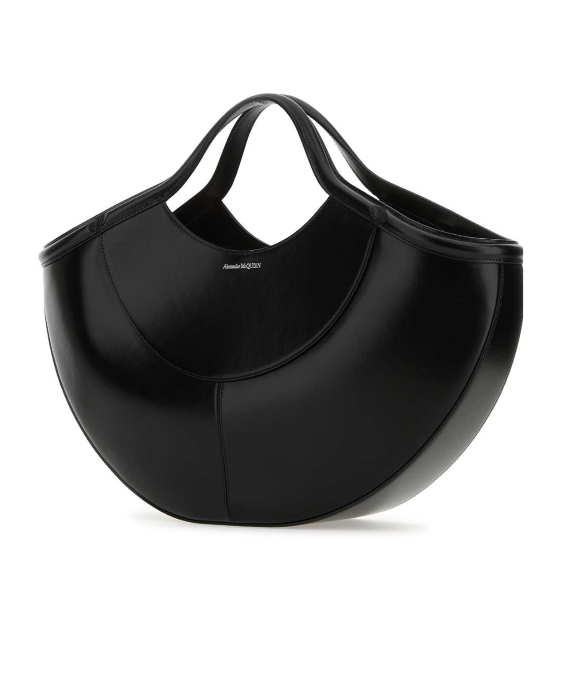 Alexander Mcqueen Women Black Leather The Cove Shopping Bag In Black