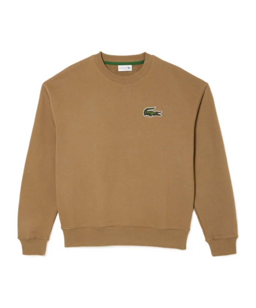 Lacoste Long-sleeved Pullover Hoodie In Brown