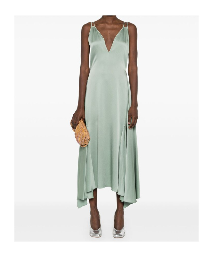 Lanvin Open-back Midi Dress In Gray
