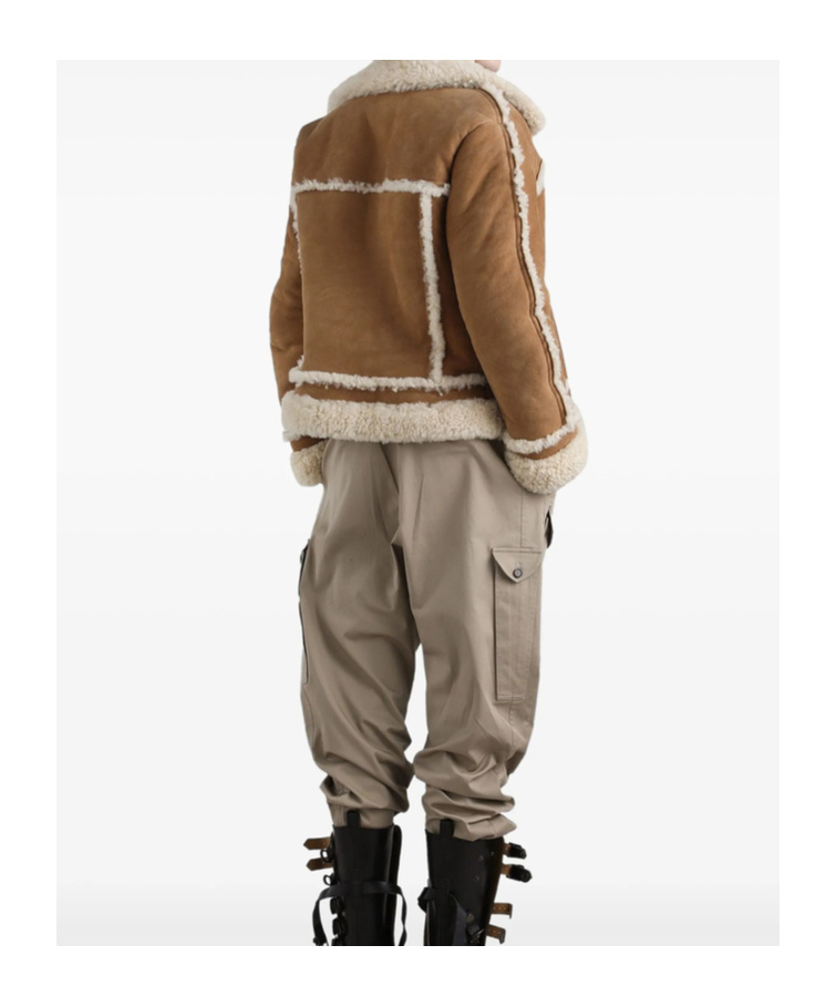 Dolce & Gabbana Suede Shearling Jacket In Neutral