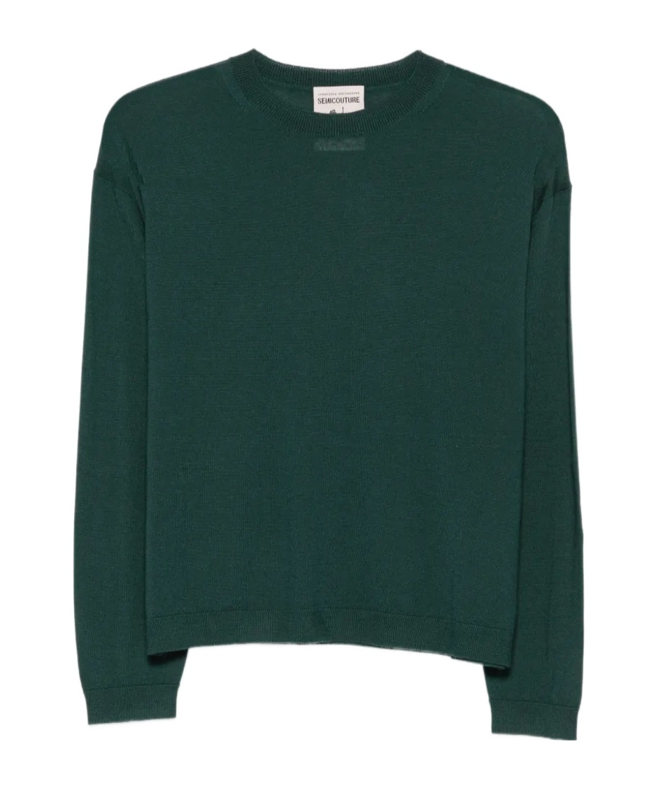 Semicouture Ribbed-knit Crew-neck Top In Animal Print