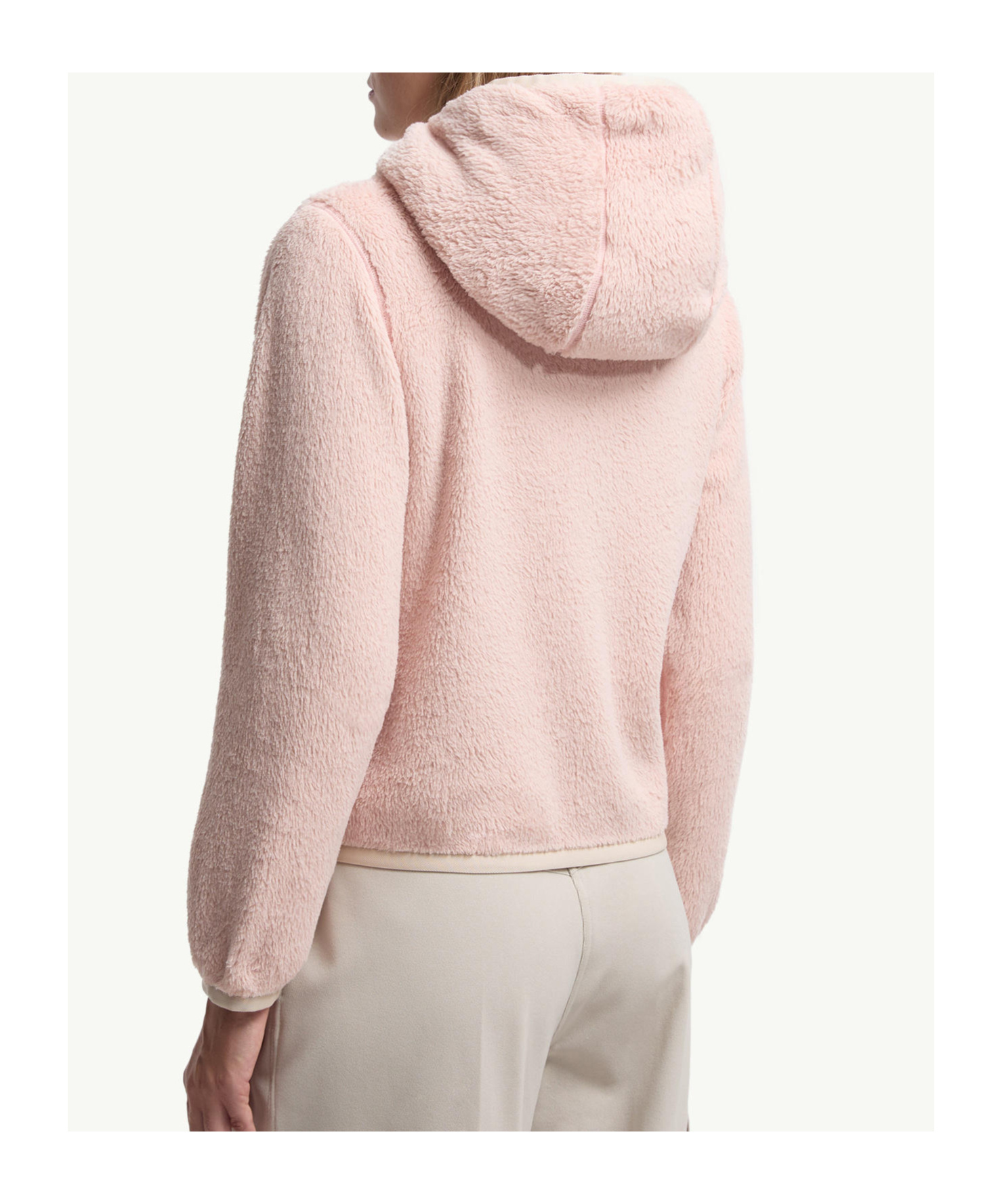 Moncler Padded Polartec Zip-up Hoodie In Neutral