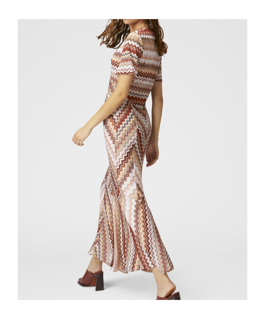 MISSONI SERRATED ZIGZAG-PATTERN MAXI DRESS