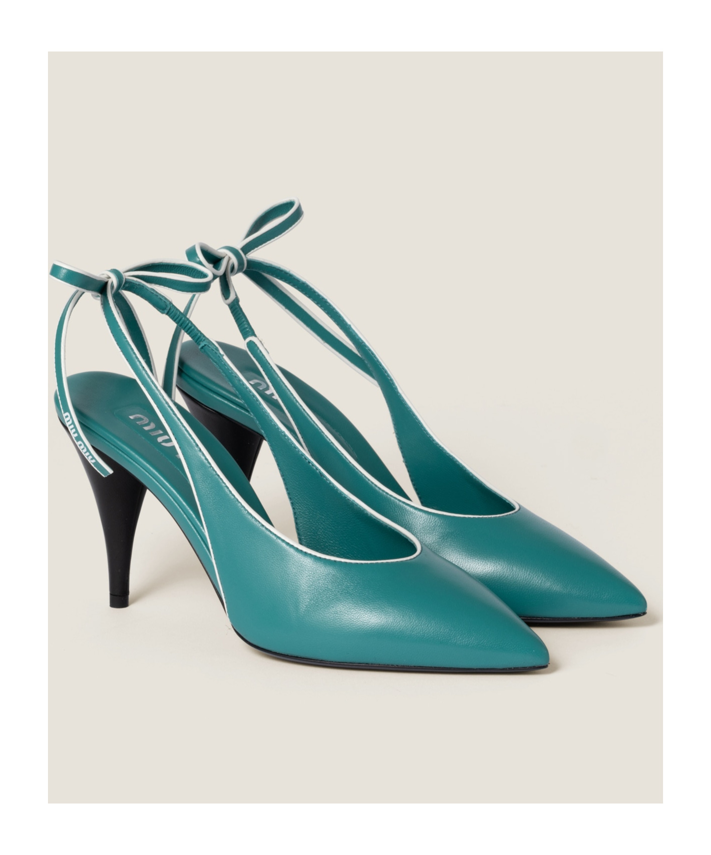 Shop Miu Miu Nappa Leather Slingback Pumps