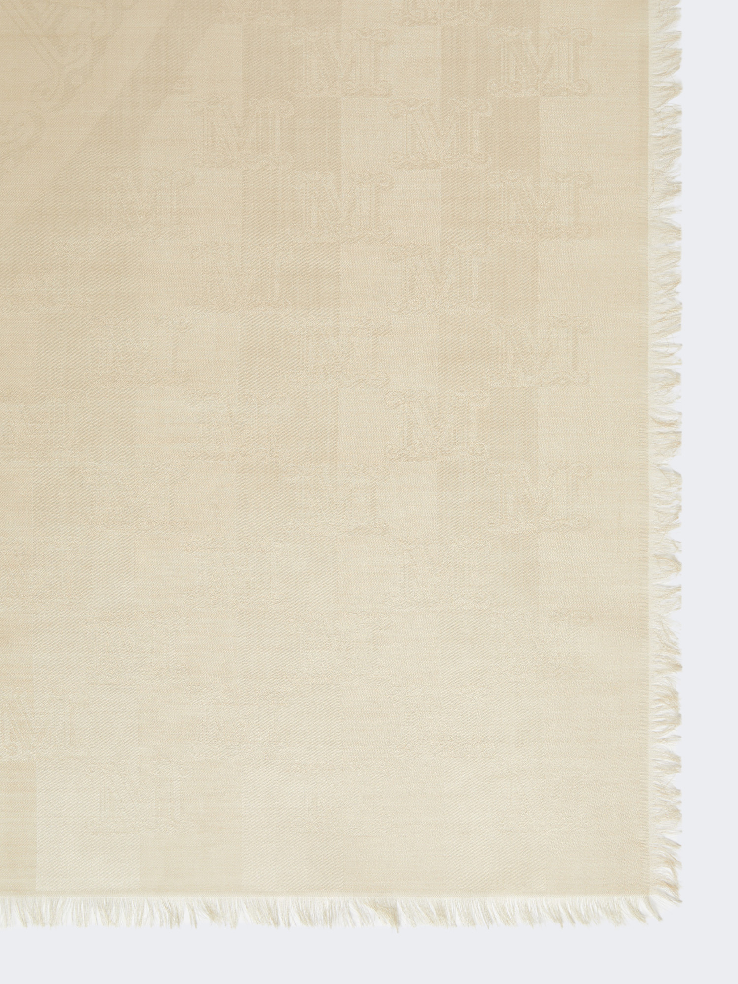 Max Mara Jacquard Silk And Wool Shawl In Sand
