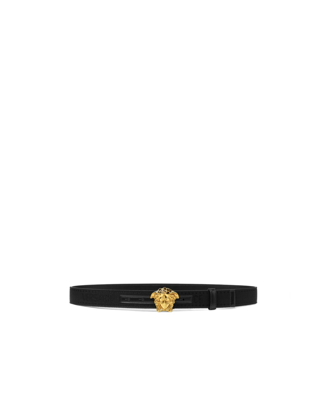 Shop Versace La Medusa Leather Belt In Black