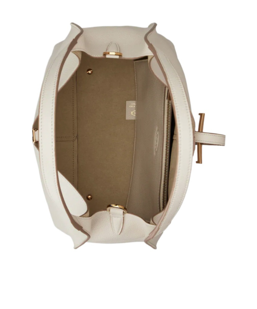 Tod's T Timeless Leather Small Shoulder Bag In White