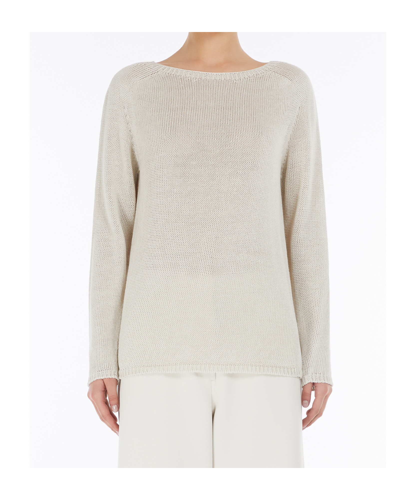 Max Mara Long Sleeve Sweater In White