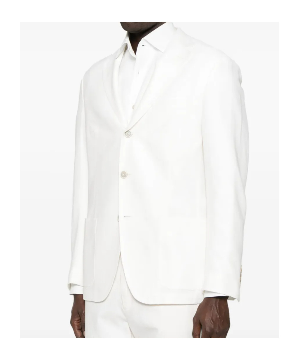 Eleventy Single-breasted Blazer In White