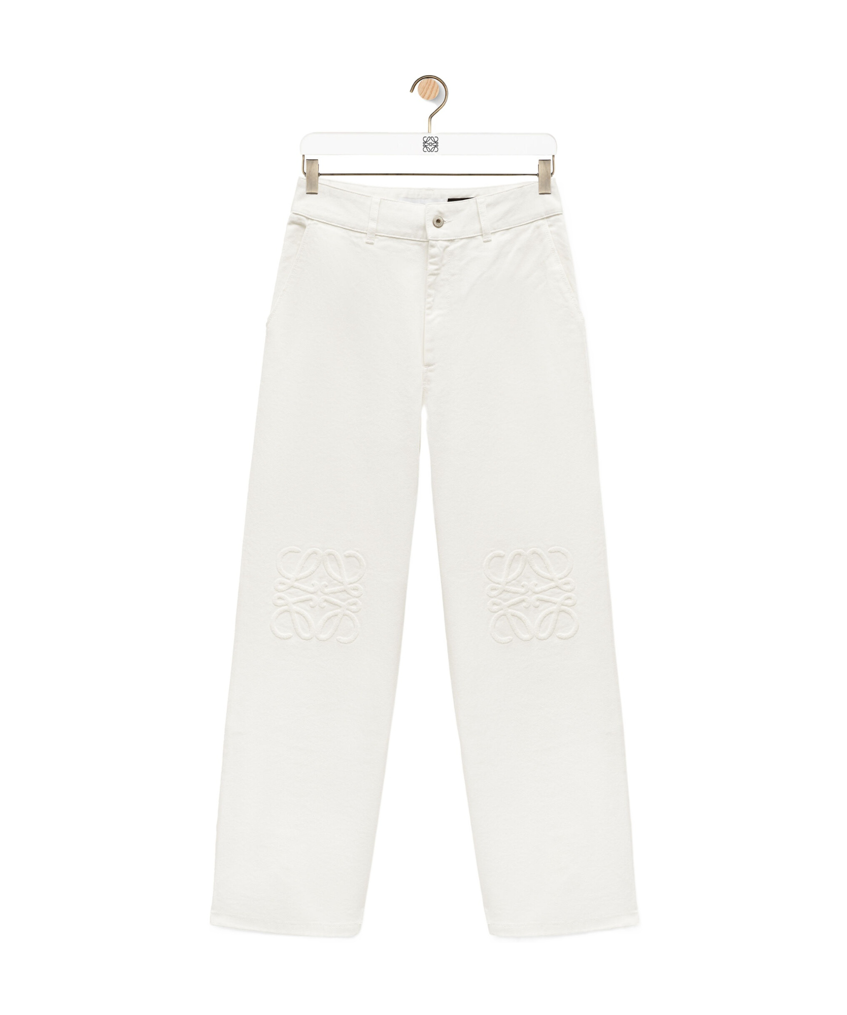 Loewe Anagram Wide-leg Jeans In White