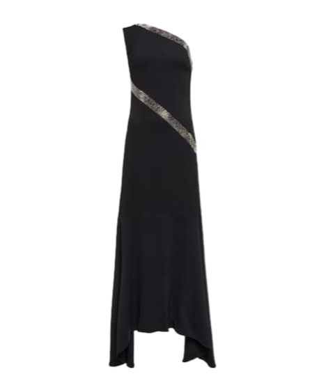 Stella Mccartney Embellished One-shoulder Maxi Dress In Black