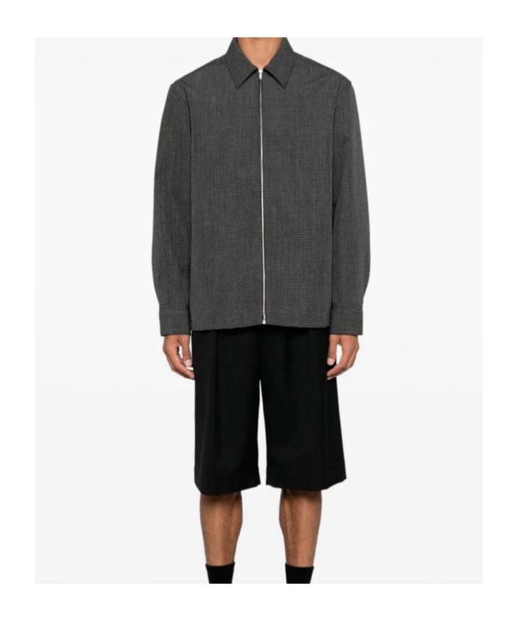 Jil Sander Checkered Shirt In Black